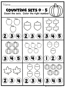 writing and counting numbers 0 5 math practice sheets tpt