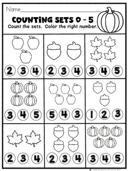 Writing and Counting Numbers 0 - 5 (Math Practice Sheets) | TpT