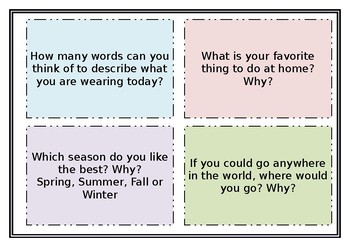 Preview of Writing and Discussion Prompt Cards