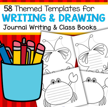 Preview of 58 Large Templates for Writing, Drawing, Journals, Class Books, and Crafts - b/w