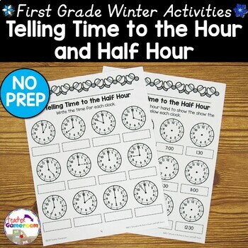 Preview of Telling Time to the Half Hour Worksheets