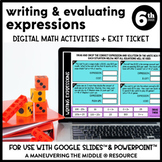 Writing and Evaluating Expressions Digital Math Activity |