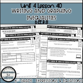 Preview of Writing and Graphing Inequalities Lesson | 6th Grade Math