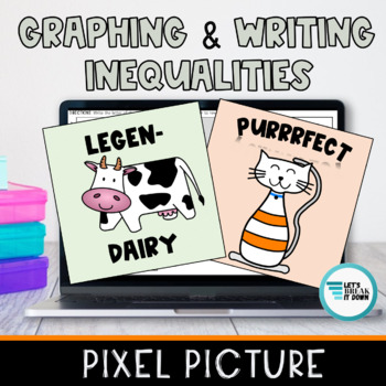 Preview of Writing and Graphing Inequalities Picture Pixel Art | Distance Learning