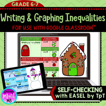 Preview of Writing and Graphing Inequalities: Winter Digital Math Activity