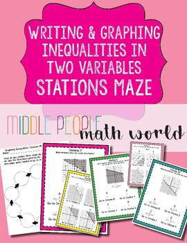 Preview of Writing and Graphing Inequalities in Two Variables Stations Maze