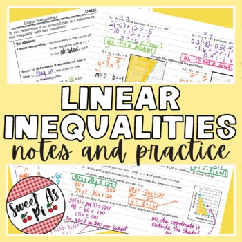 Preview of Writing and Graphing Linear Inequalities - Guided Notes and Practice