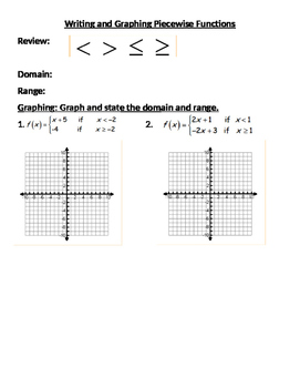 Preview of Writing and Graphing Piecewise functions guided notes