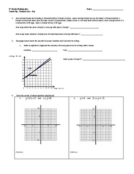 Preview of Writing and Graphing Simultaneous Equations