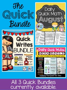 Preview of Quick Write and Quick Math Bundle