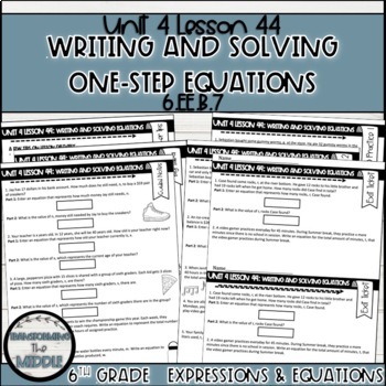 Preview of Writing and Solving Equations Lesson | 6th Grade Math