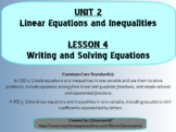 Writing and Solving Equations (Math 1)