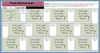 Writing and Solving Equations Using Angle Relationships Self Checking Maze