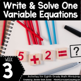 Writing and Solving One Variable Equations 8th Grade Math 