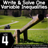 Writing and Solving One Variable Inequalities - 8th Grade 