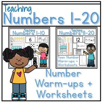 Preview of Writing and Tracing Numbers 1-20, Math Warmups, Flash Cards and Worksheets