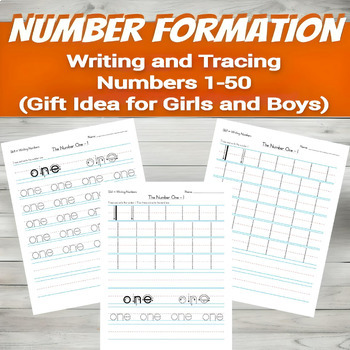 Preview of Writing and Tracing Numbers 1-50(Gift Idea for Girls and Boys)