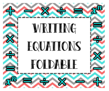 Preview of Writing and Translating Expressions & Equations INB FOLDABLE