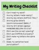 Occupational therapy writing checklists
