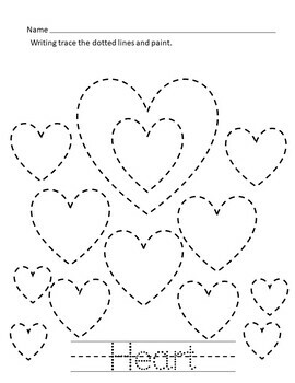 Writing dotted Tracing Heart, Star, Circle, Square, Triangle, Pentagon ...