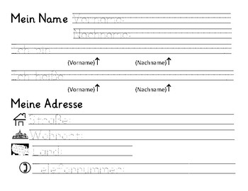 Preview of Writing first and last names & contact information