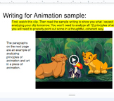 Writing for Animation - Writing Benchmark - Semester 1