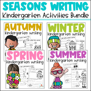 Preview of Writing about Seasons Kindergarten Bundle