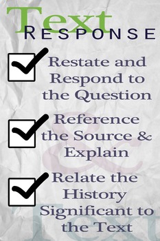 Preview of Writing for primary source historical analysis poster in three steps