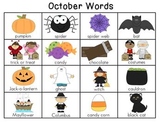 Writing Center Posters Monthly Word Charts