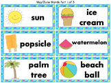 Monthly Word Wall Words with Pictures Word Cards