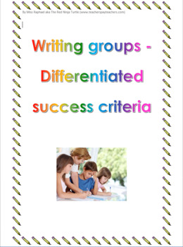 Preview of Writing groups - Differentiated success criteria