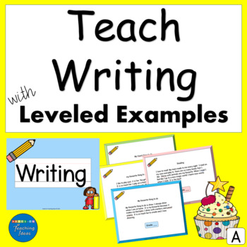 Preview of Writing in Kindergarten Primary with Leveled Writing Examples - Distant Learning