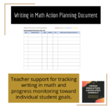 Writing in Mathematics Action Planning Template