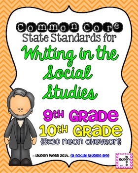Preview of Writing in Social Studies Common Core Standards Posters