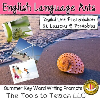 Preview of Summer 26 Writing Prompts Unit No Prep Digital Resource