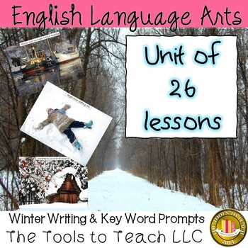 Preview of Winter Scenes 26 Writing Prompts Unit No Prep Digital Resource