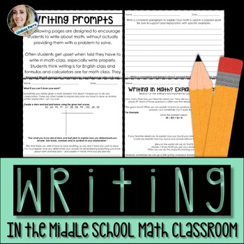 Preview of Writing in the Middle School Math Classroom