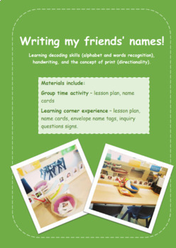 Preview of Writing my friends' names! - reading and wiring (group game & writing table)