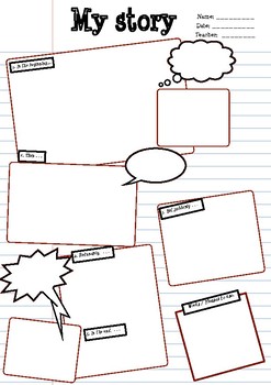 Preview of Writing a story (template) - Economy - Comic strip