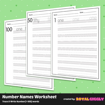 writing number in words activity 1 100 by royal giggly tpt