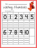 Writing numbers 0-10 activity sheet - Turkey & Skeleton themes