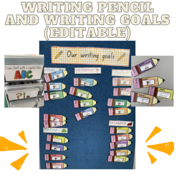 Preview of Writing pencil goals (editable)