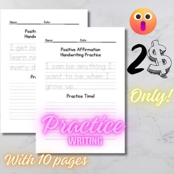 Preview of Writing practice for children with 10 pages for tests and others