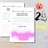 Writing practice for children with 10 pages for tests and others
