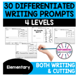 Writing prompts word bank pictures cutting Differentiated 