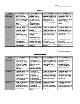 Preview of French Writing Rubric for Sequencing (La séquence)