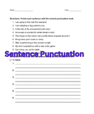 Writing sentences using correct punctuation marks (review!)