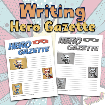 Preview of Writing superhero prompt for news/gazette style format with pictures 9