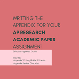 Writing the Appendix for your AP Research Academic Paper