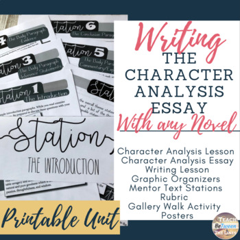 Preview of Character Analysis Essay - Complete Unit With Character Analysis Lessons